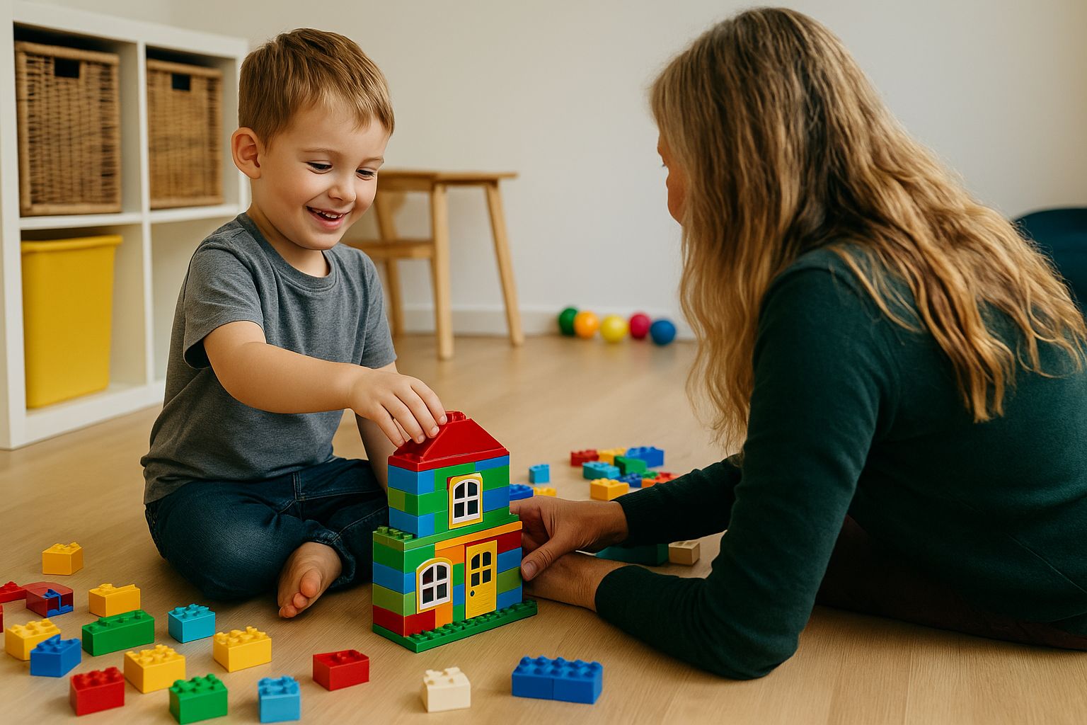 Kind beim Legospielen